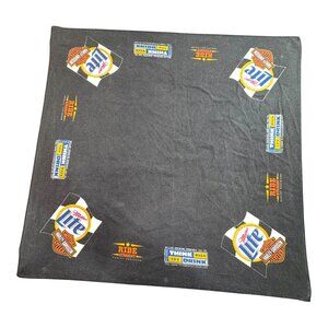 Harley Davidson Miller Lite Bandana Black Biker Vintage Logo Ride Straight